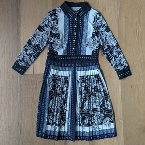 Navy/Black Pleated Shirtdress